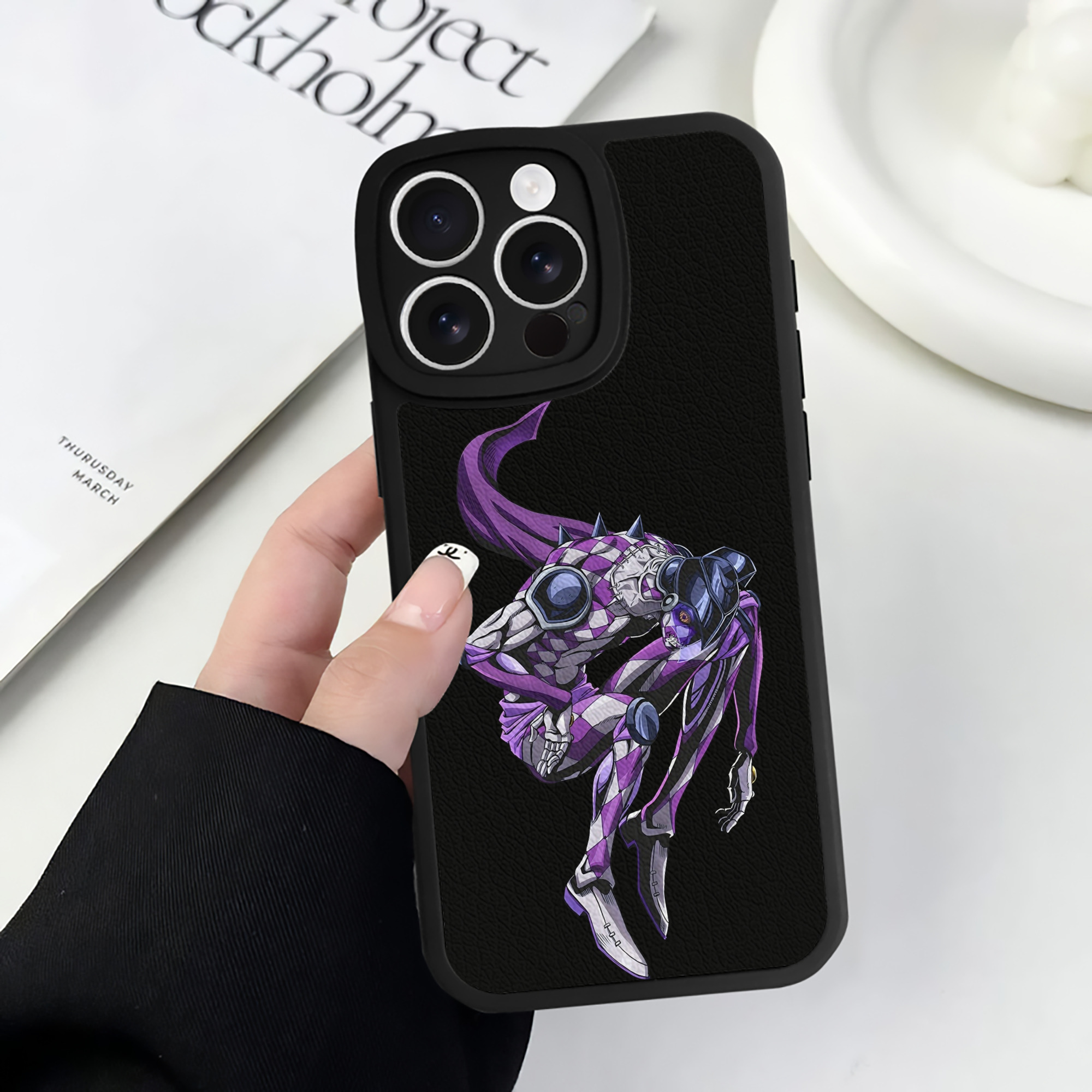 （画像用） ジョジョの奇妙な冒険 パンナコッタ?フー JoJo's Bizarre Adventure Pannacotta Fugo 【iPhone 16シリーズ対応】シリコンスマホケース（レザー調） 材質：シリコン
